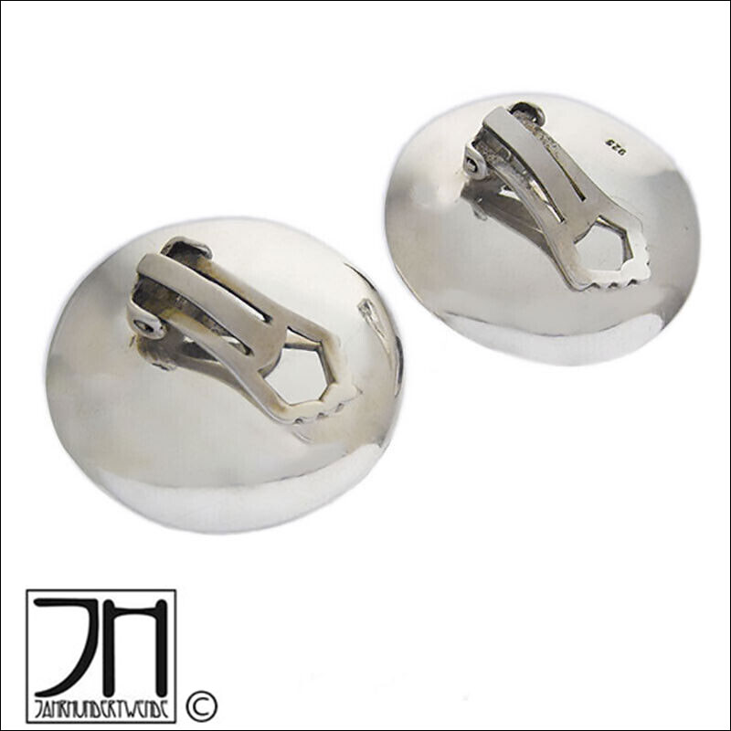 Modernist Silber Ohrclips Autofelgen Form Art Deco Stil silver gilt earclips