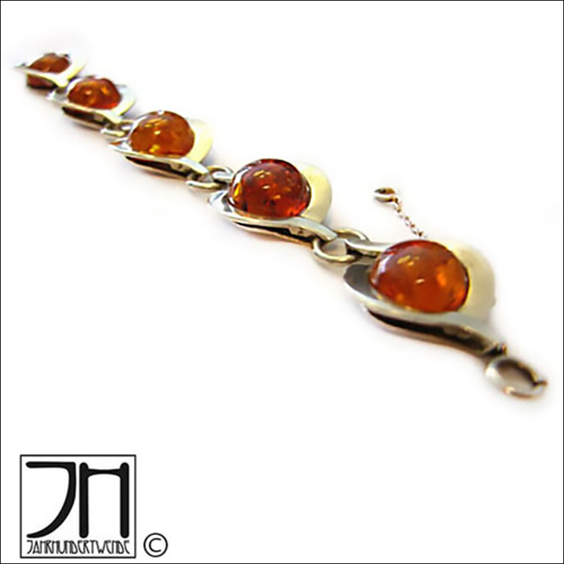 Vintage Design Armband Bernstein Silber 835 amber silver bracelet