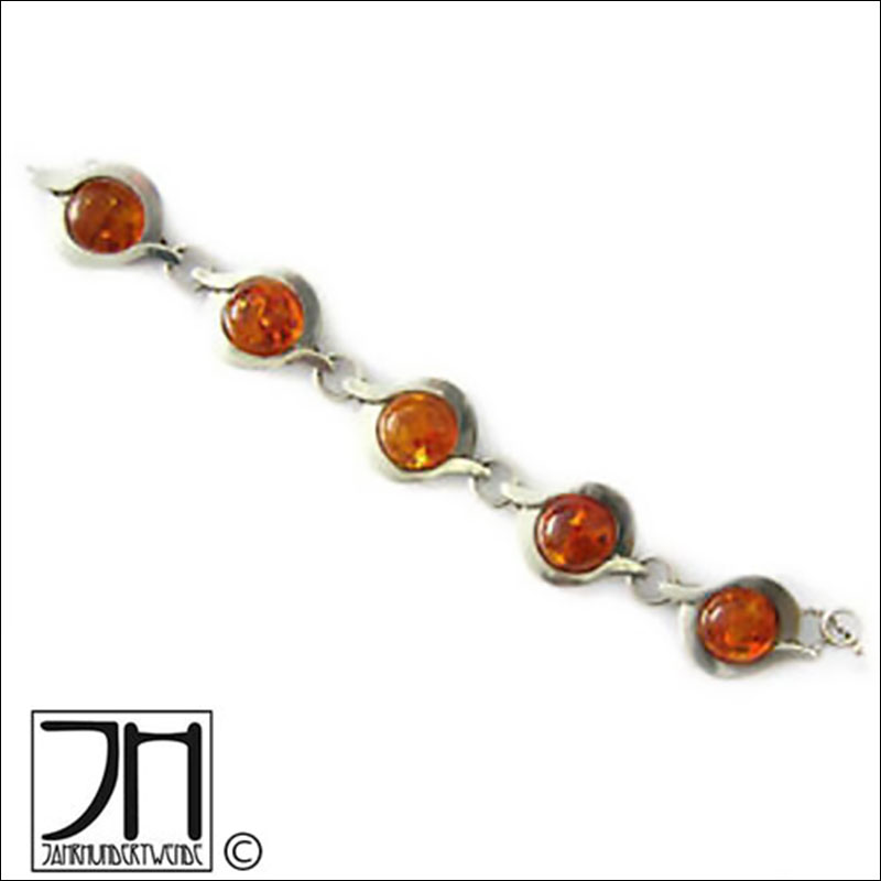 Vintage Design Armband Bernstein Silber 835 amber silver bracelet